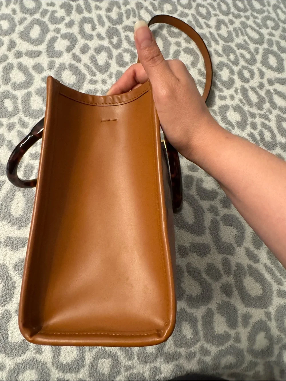 Fendi Sunshine Leather Tote with Tortoiseshell Handles